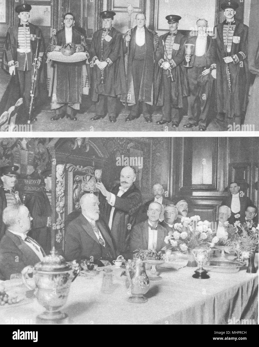 LONDON.installation cérémonies nouveaux maîtres bourreliers Girdlers Ville entreprises 1926 Banque D'Images