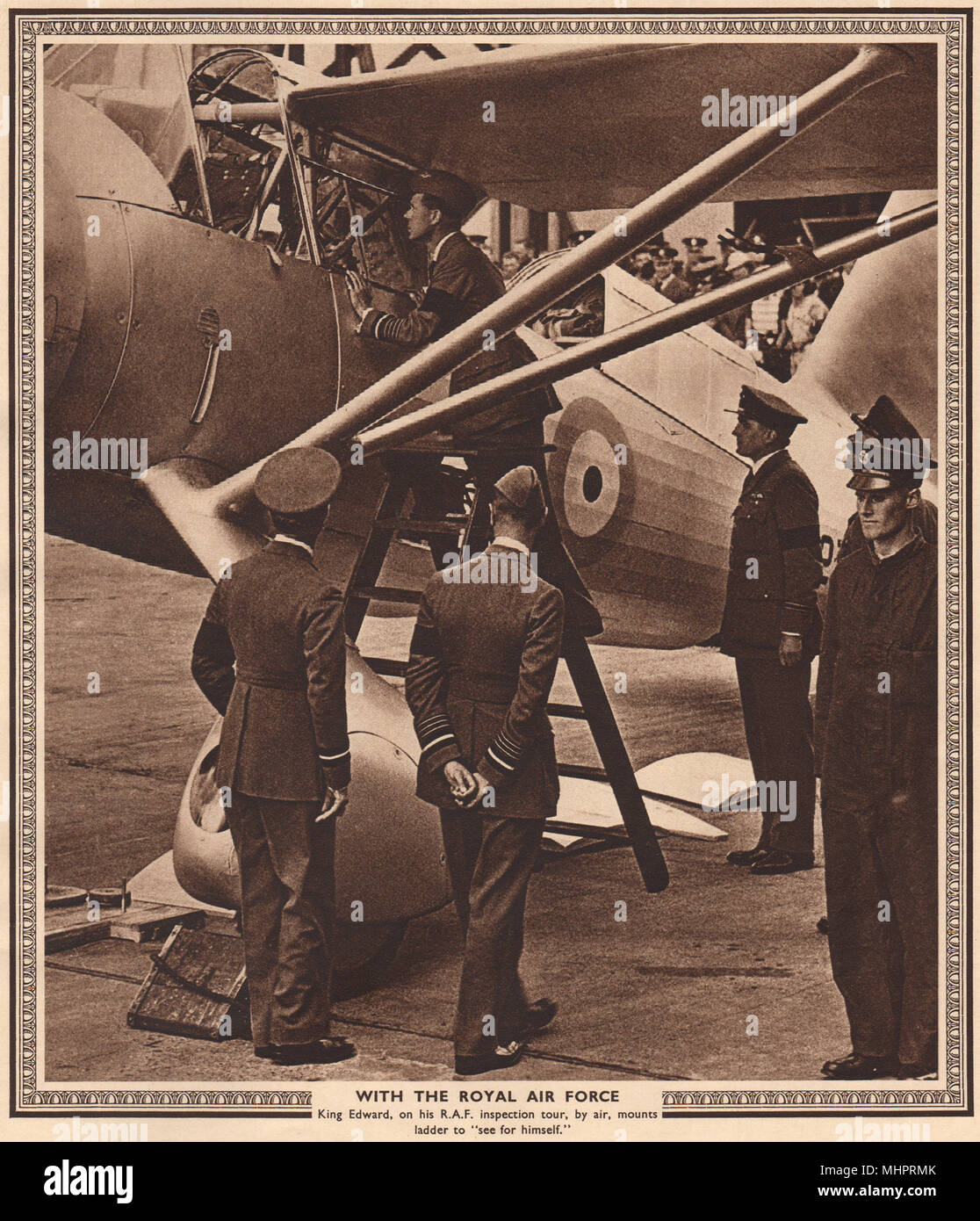 Le roi Édouard VIII. Avec la Royal Air Force 1937 old vintage print photo Banque D'Images