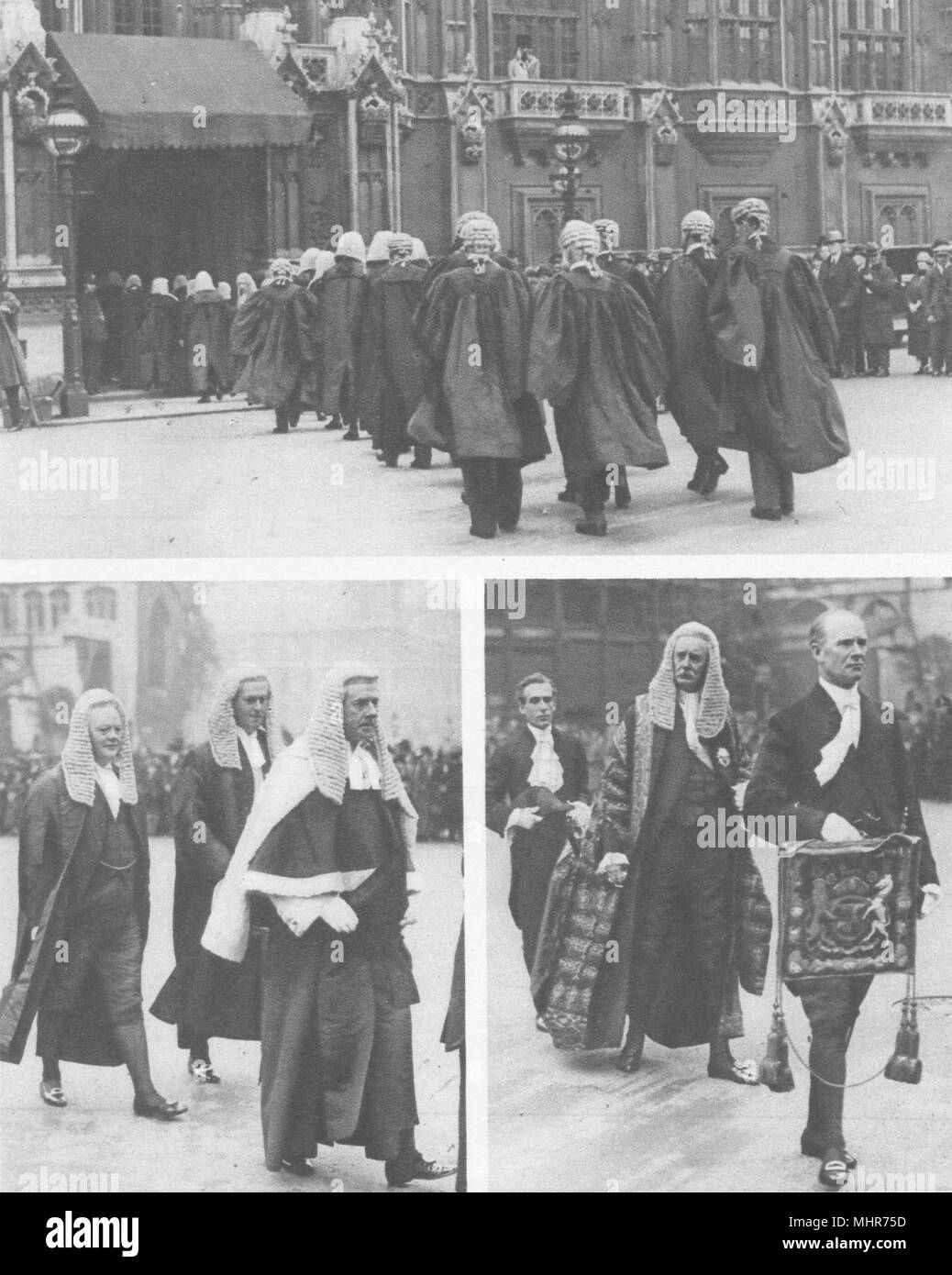 Londres. Abbaye de parade Chambre des Lords, à la réouverture des tribunaux 1926 imprimer Banque D'Images