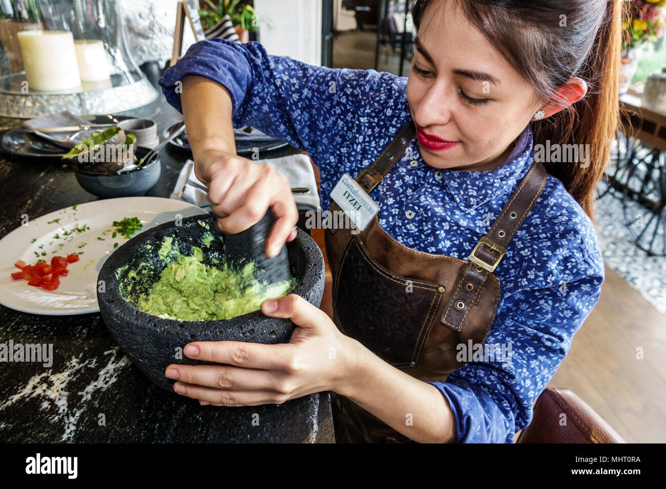 Mexico, hispanique, Centro historico, centre historique, El Balcon del Zocalo, restaurant restaurants restaurants repas café cafés, bar lounge pub, femme f Banque D'Images