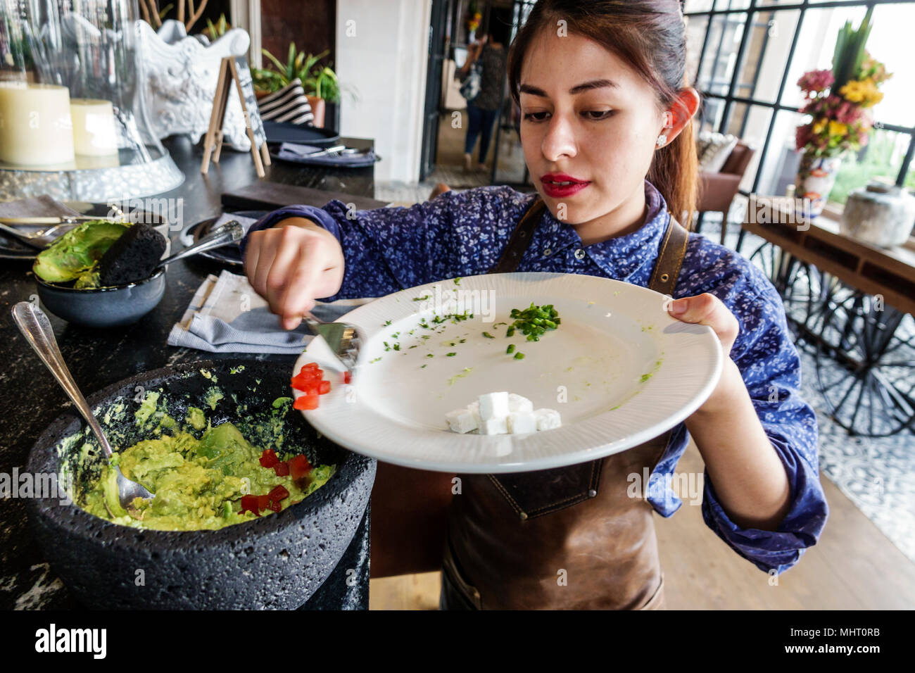 Mexico, hispanique, Centro historico, centre historique, El Balcon del Zocalo, restaurant restaurants restaurants repas café cafés, bar lounge pub, femme f Banque D'Images