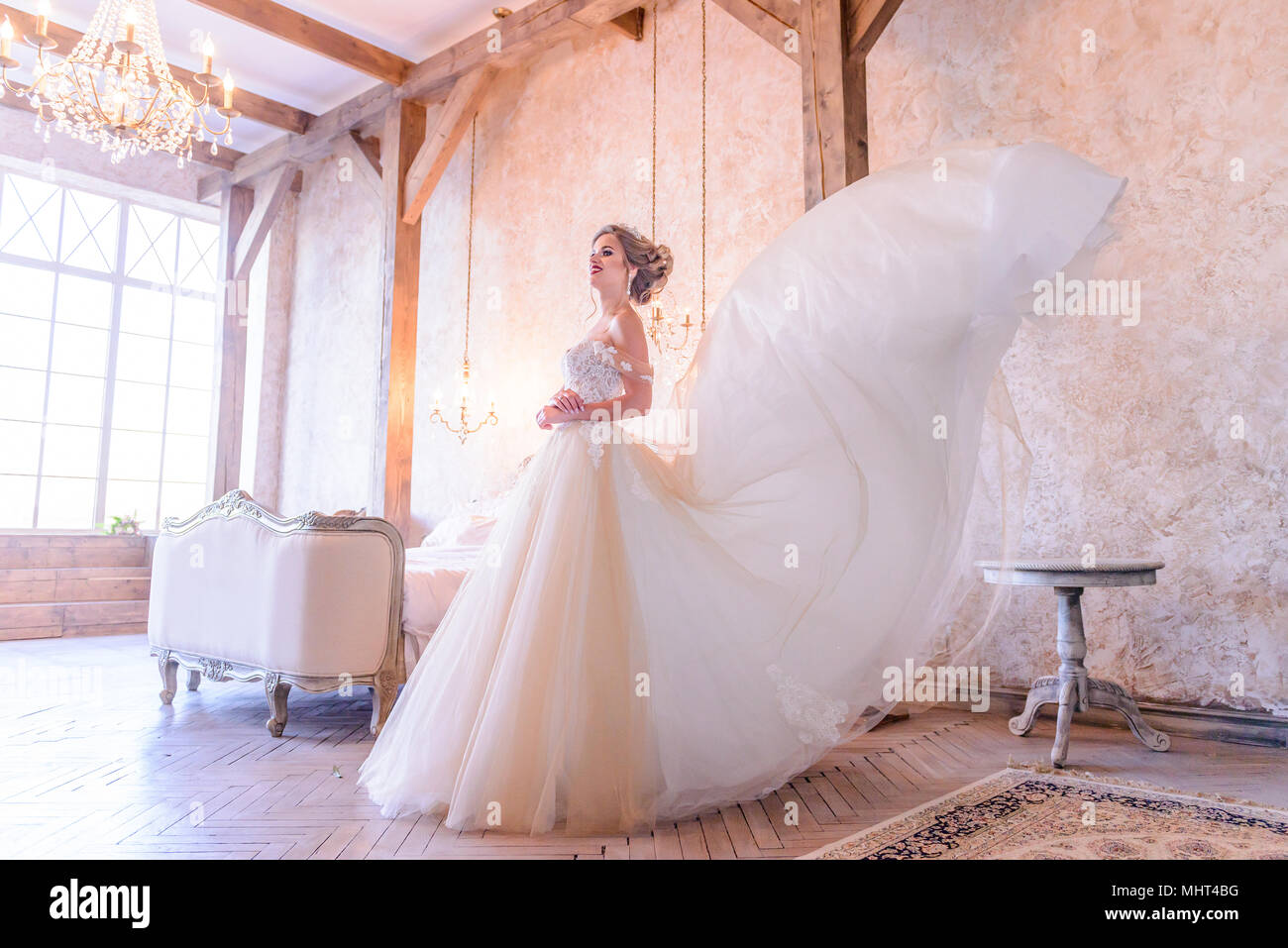 La photographie de mariage de la mariée dans le studio Banque D'Images