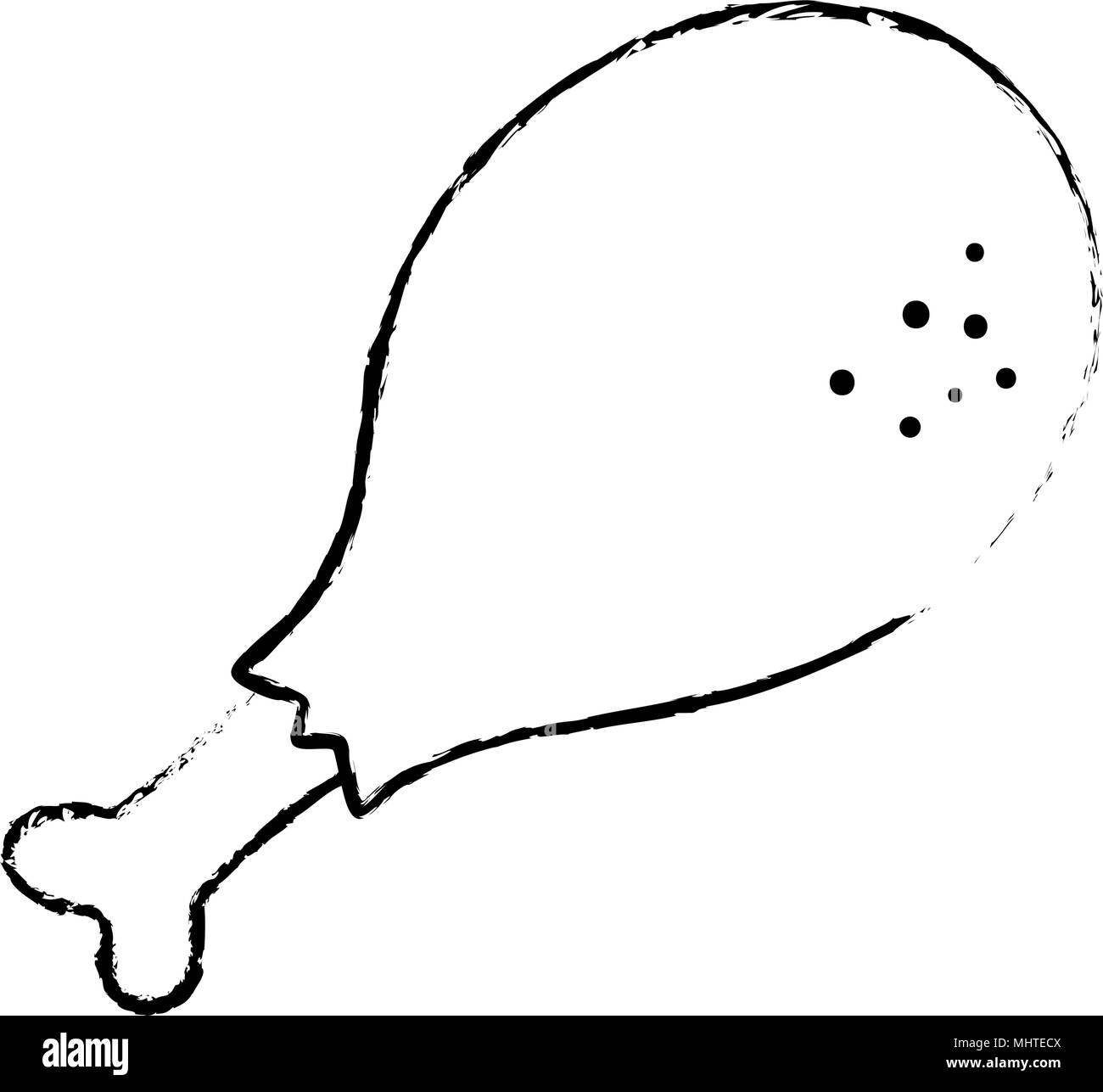 Cuisse de poulet icône isolé Illustration de Vecteur