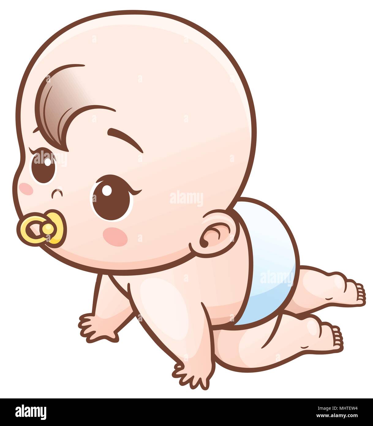 Illustration Vecteur De Cartoon Mignon Bebe Apprendre A Ramper Image Vectorielle Stock Alamy