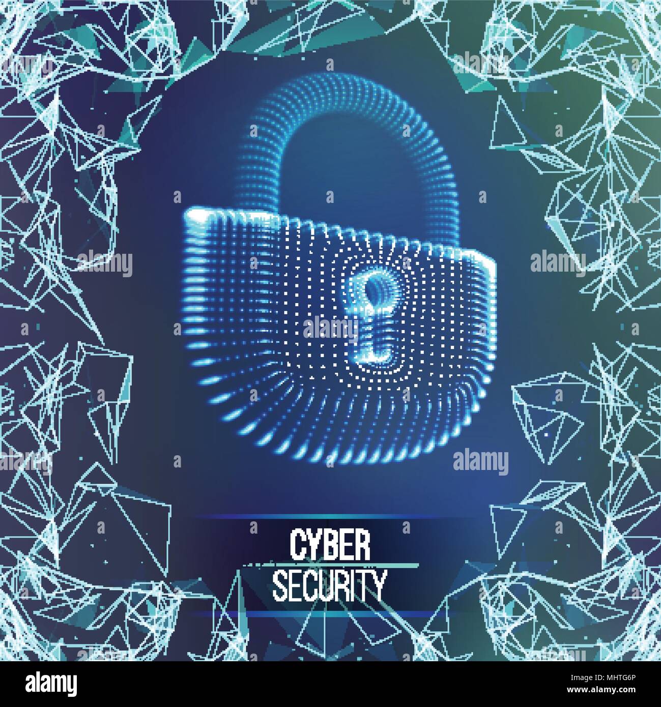 Arrière-plan de sécurité internet cyber coputer. Cyber-criminalité vector illustration. serrure numérique Illustration de Vecteur