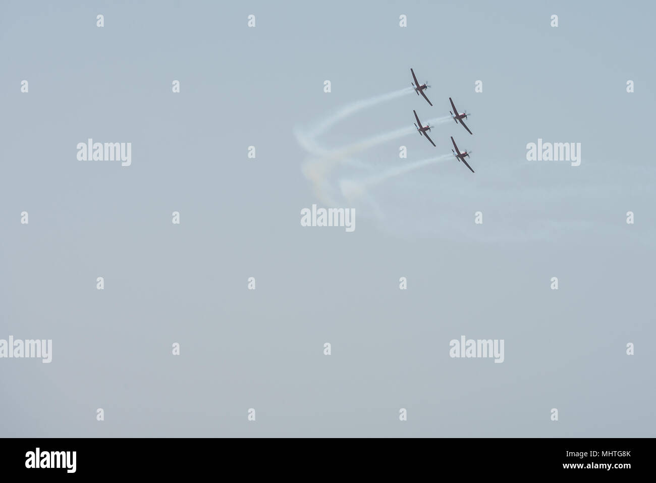 Israël, Tel Aviv - 19 Avril 2018 : Célébration du 70e jour de l'indépendance d'Israël - Yom Ha'atsmaout - airshow de de l'air israélienne - aer Banque D'Images