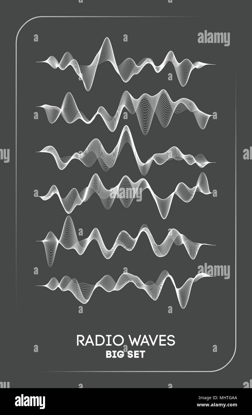 Les ondes radio vecteur. L'identification par radio-fréquence. La communication sans fil. Les ondes sonores abstract vector illustration Illustration de Vecteur