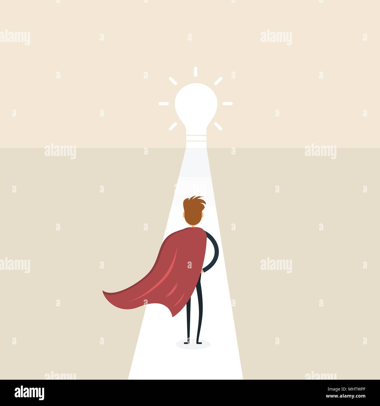 Businessman entrer dans une porte ouverte.man le grand symbole ampoule.Voie du succès.Concept de réalisation,accomplir ou de succès.Big Illustration de Vecteur