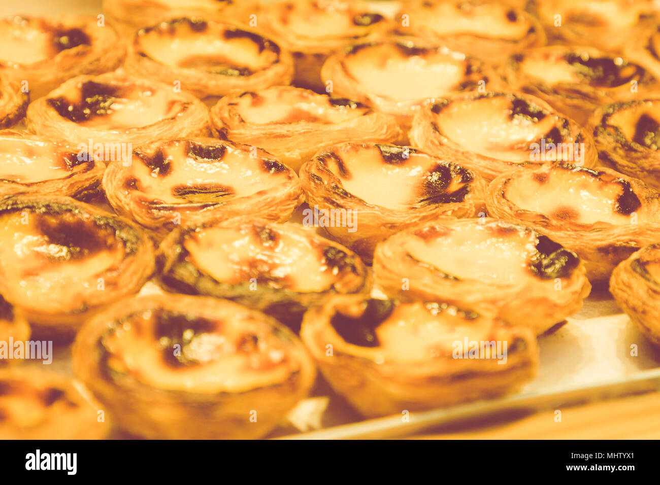 Tartes à la crème portugaise, appelée "pastel de nata ou de Belem' Banque D'Images