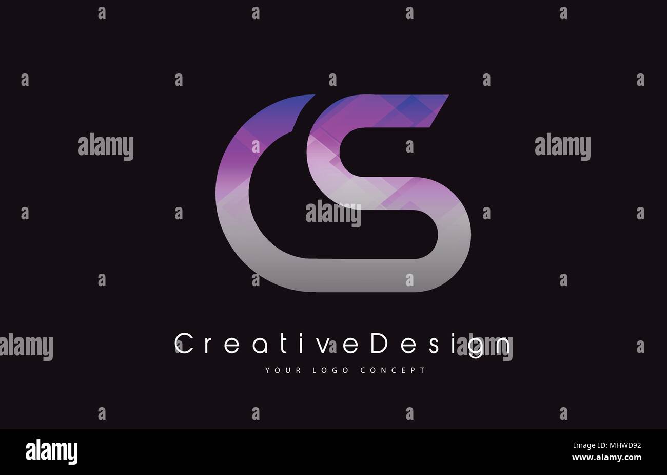 Lettre CS Logo Design en violet les couleurs de texture. Lettres modernes de création Logo Icône Vecteur Illustration. Illustration de Vecteur