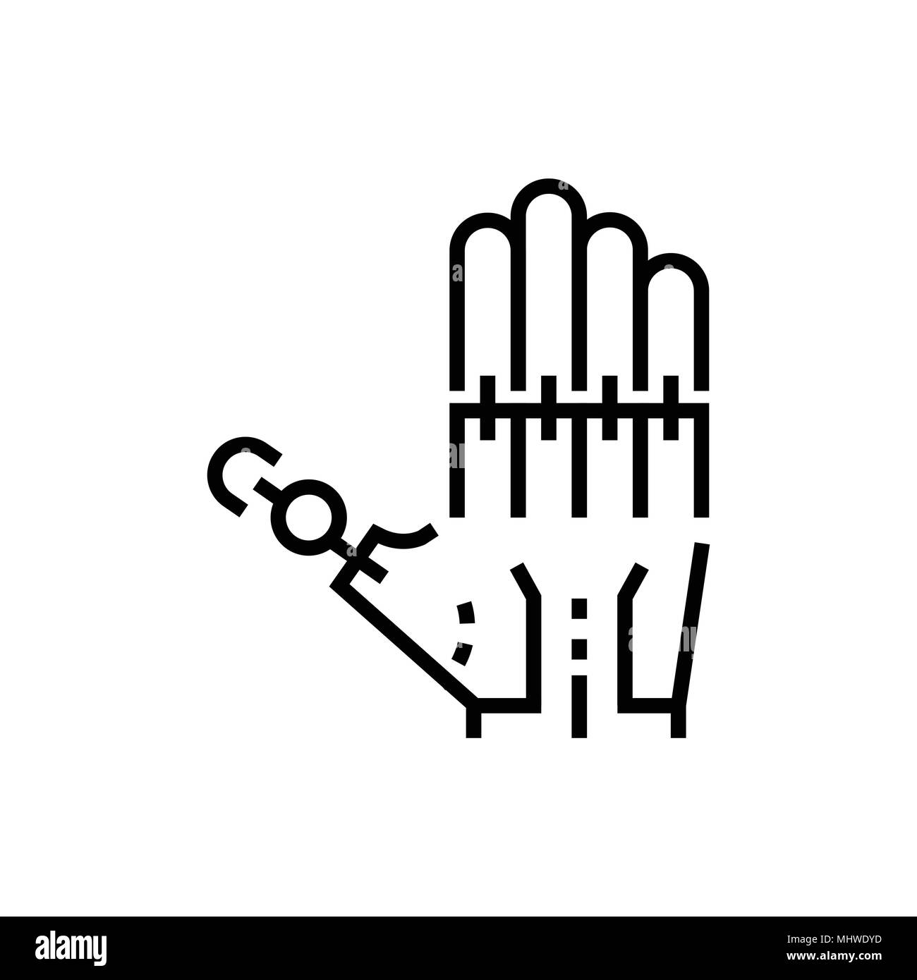 Main Robotique - conception ligne icône simple isolée. Illustration de Vecteur
