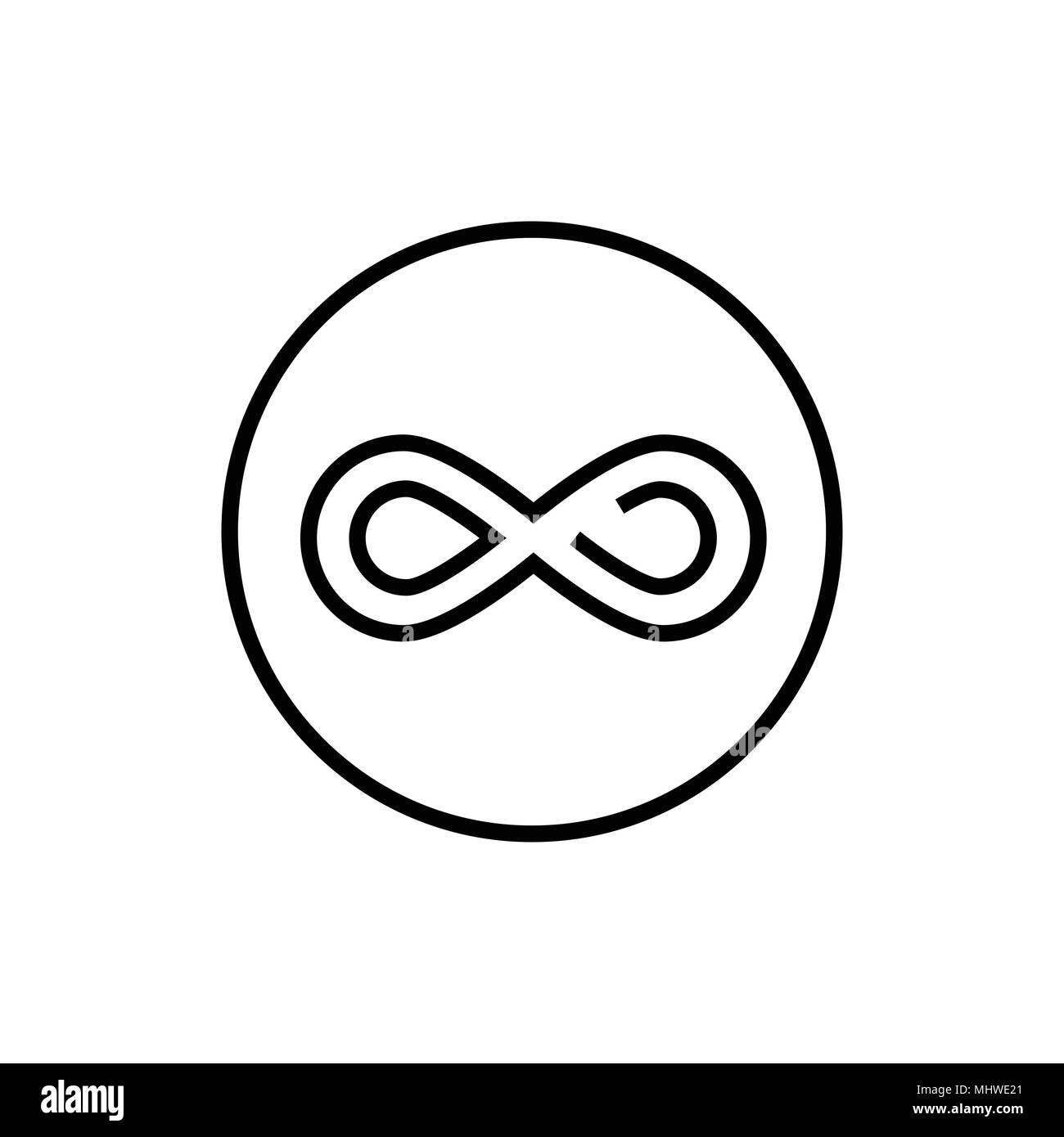 L'Infini sign - conception ligne icône simple isolée. Illustration de Vecteur