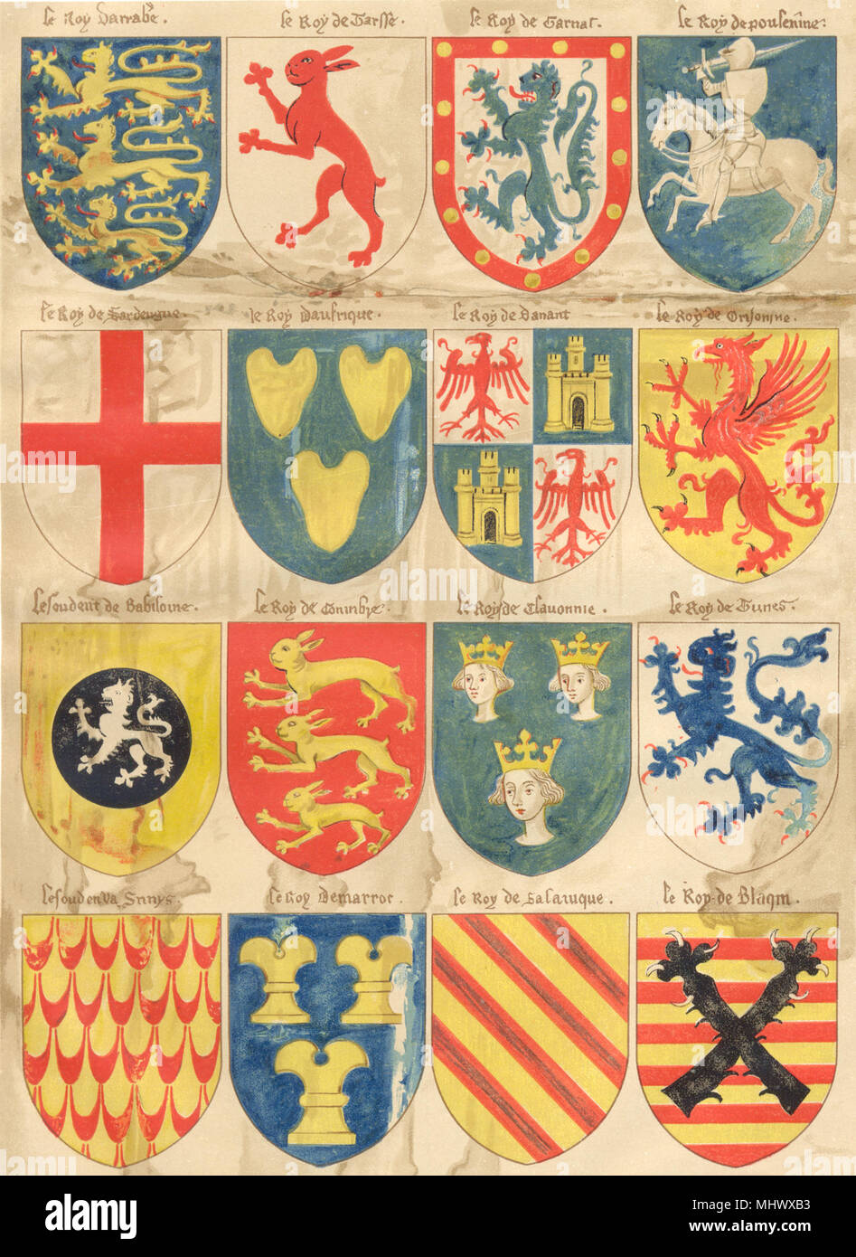 L'Angleterre. L'héraldique ; Shields d'armes Roy ; Darrabe de Tarsse imprimer 1910 Henry VI Banque D'Images