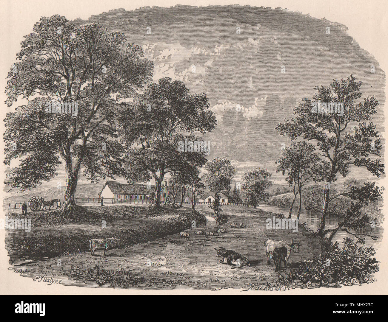 L'Ayrshire. Moulin à Alloway (Robert Burns' première École) . L'Écosse 1885 old print Banque D'Images