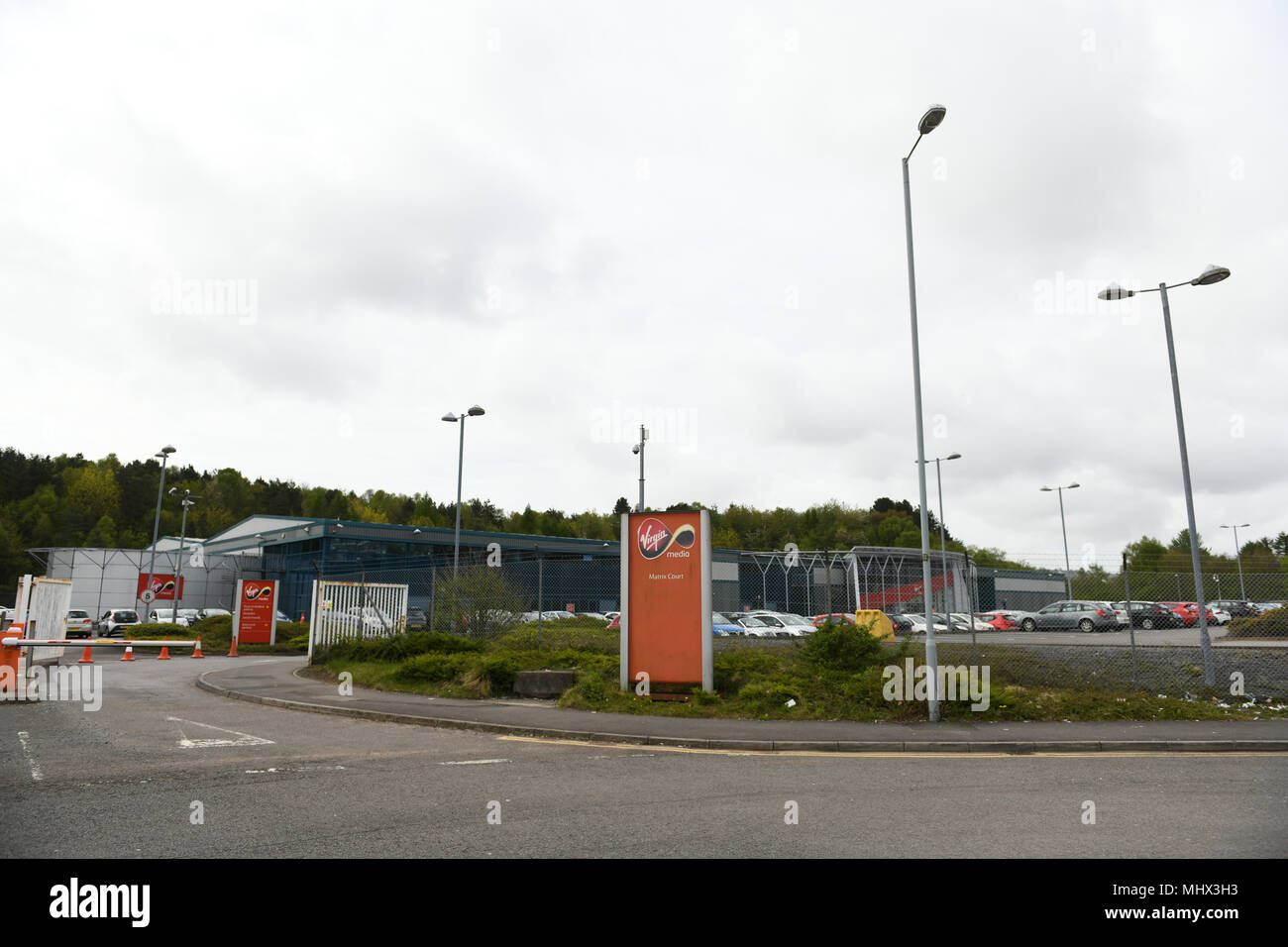 SWANSEA, 3 MAI 2018 Le centre d'appel dans les médias vierges Llansamlet, Swansea, où il y a à des pertes d'emploi. Banque D'Images
