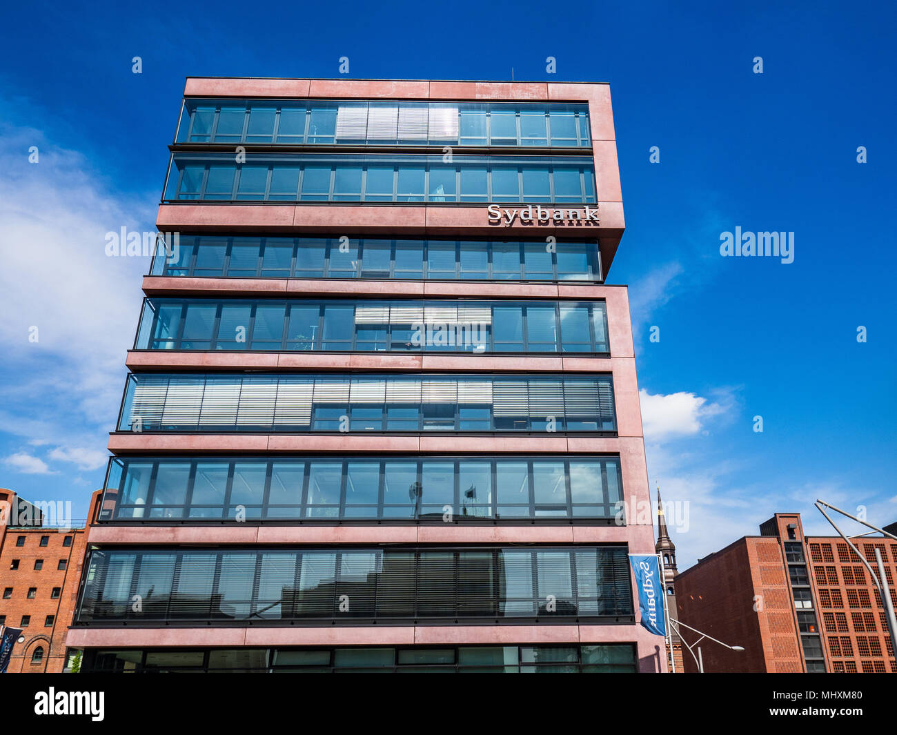 Les bureaux de Sydbank Sydbank - Hambourg est l'une des plus importantes banques du Danemark - ce bureau à Hambourg, HafenCity salon Banque D'Images