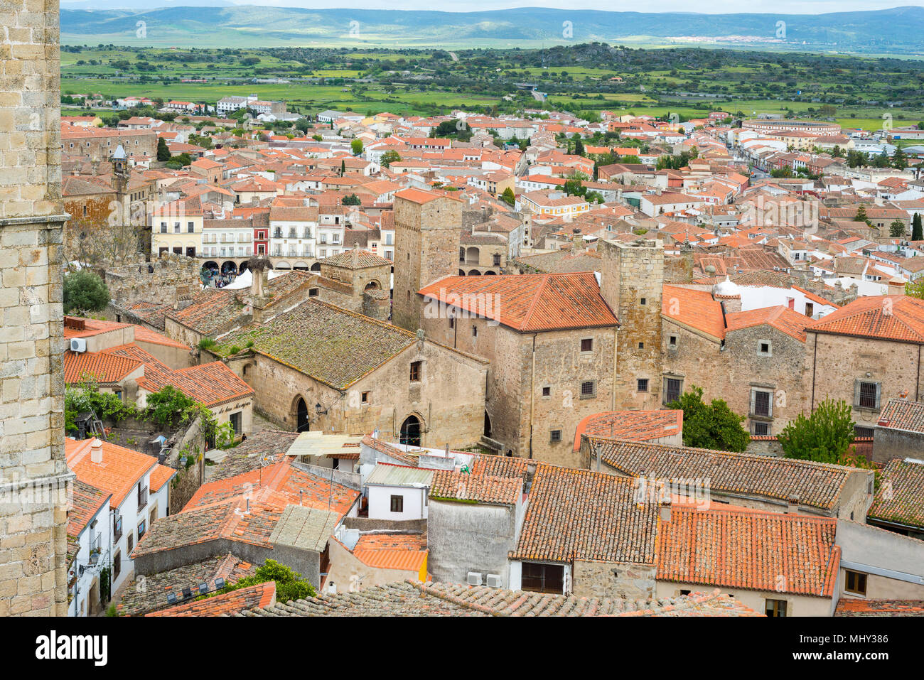 Vues aériennes de la belle ville de Trujillo à Cáceres Banque D'Images