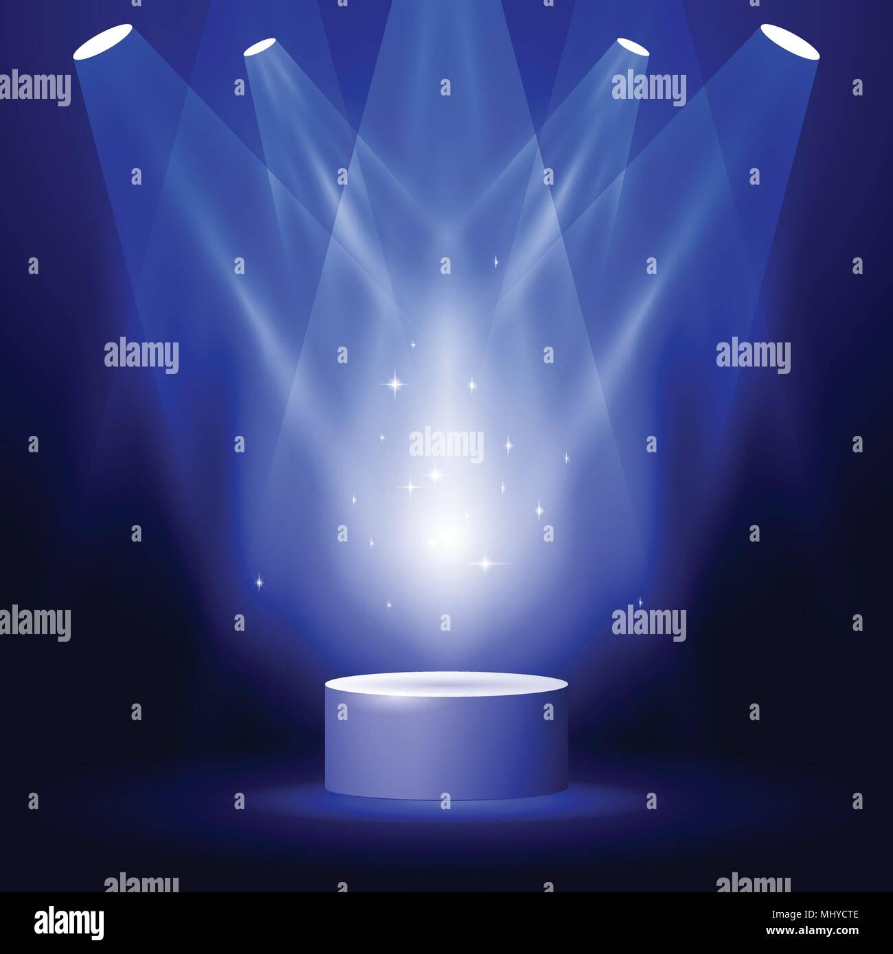 Scène ou podium en rayons spotlight - socle prix vierge Illustration de Vecteur