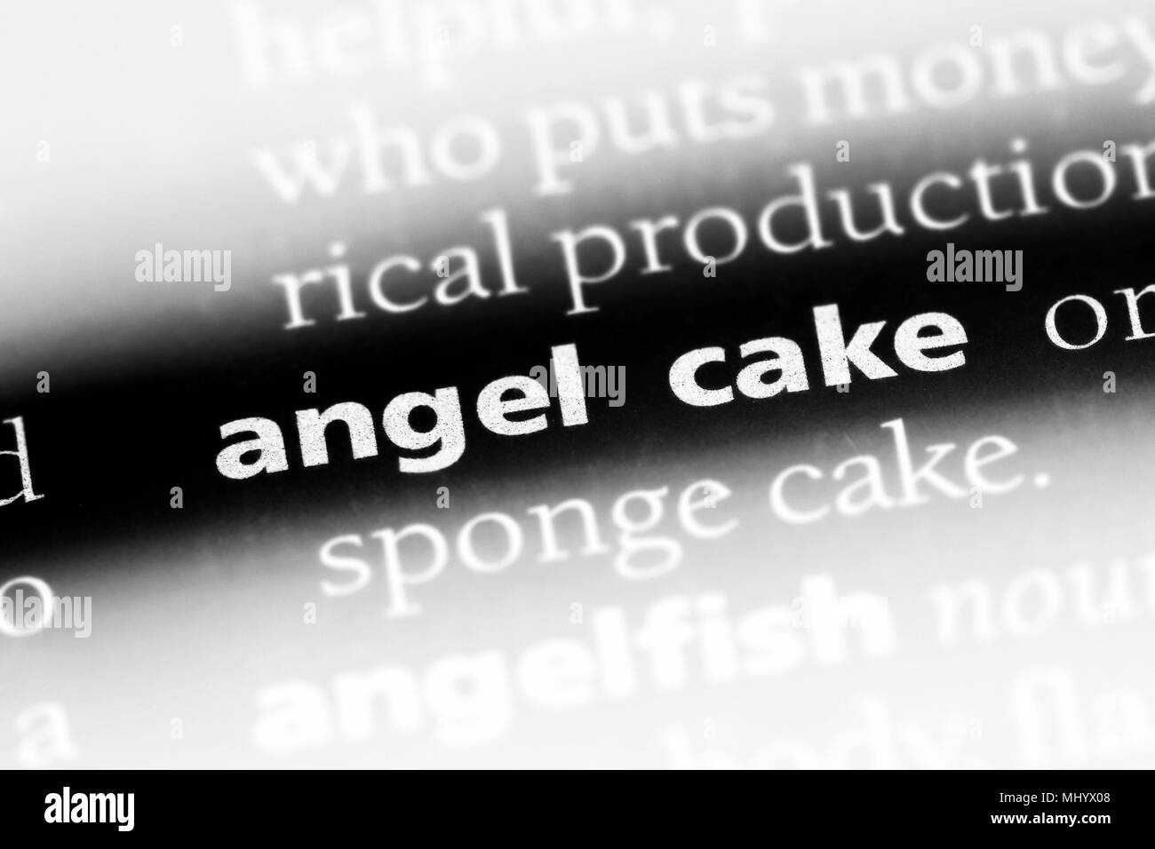 Angel cake mot dans un dictionnaire. angel cake concept. Banque D'Images