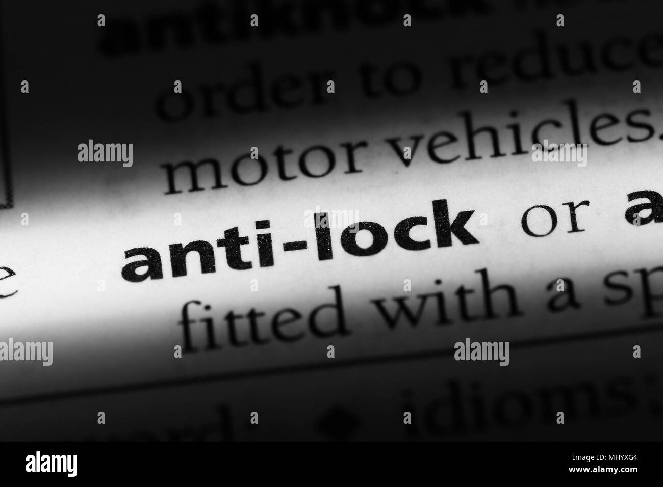 Blocage anti-mot dans un dictionnaire. concept d'anti-blocage. Banque D'Images