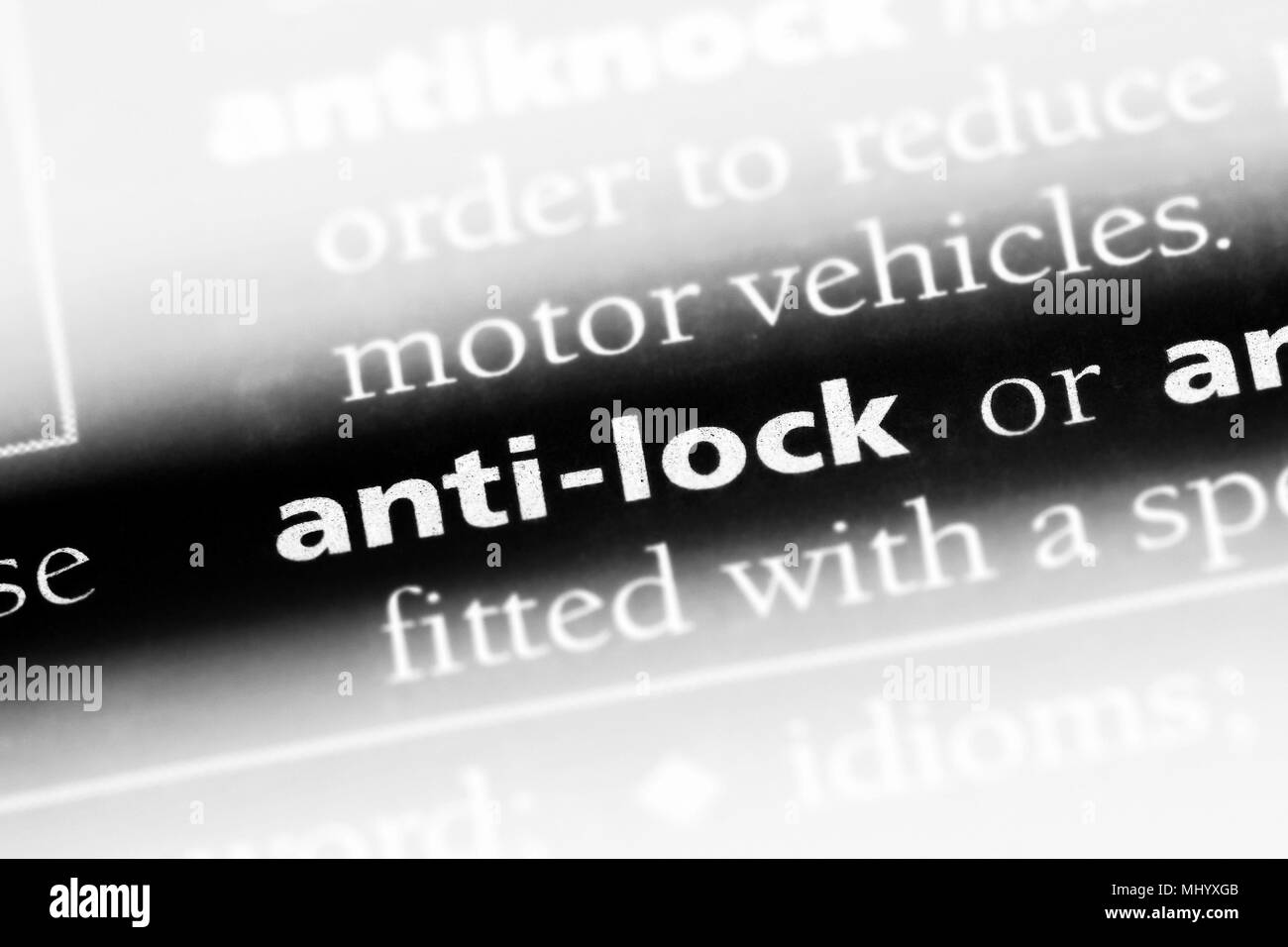 Blocage anti-mot dans un dictionnaire. concept d'anti-blocage. Banque D'Images