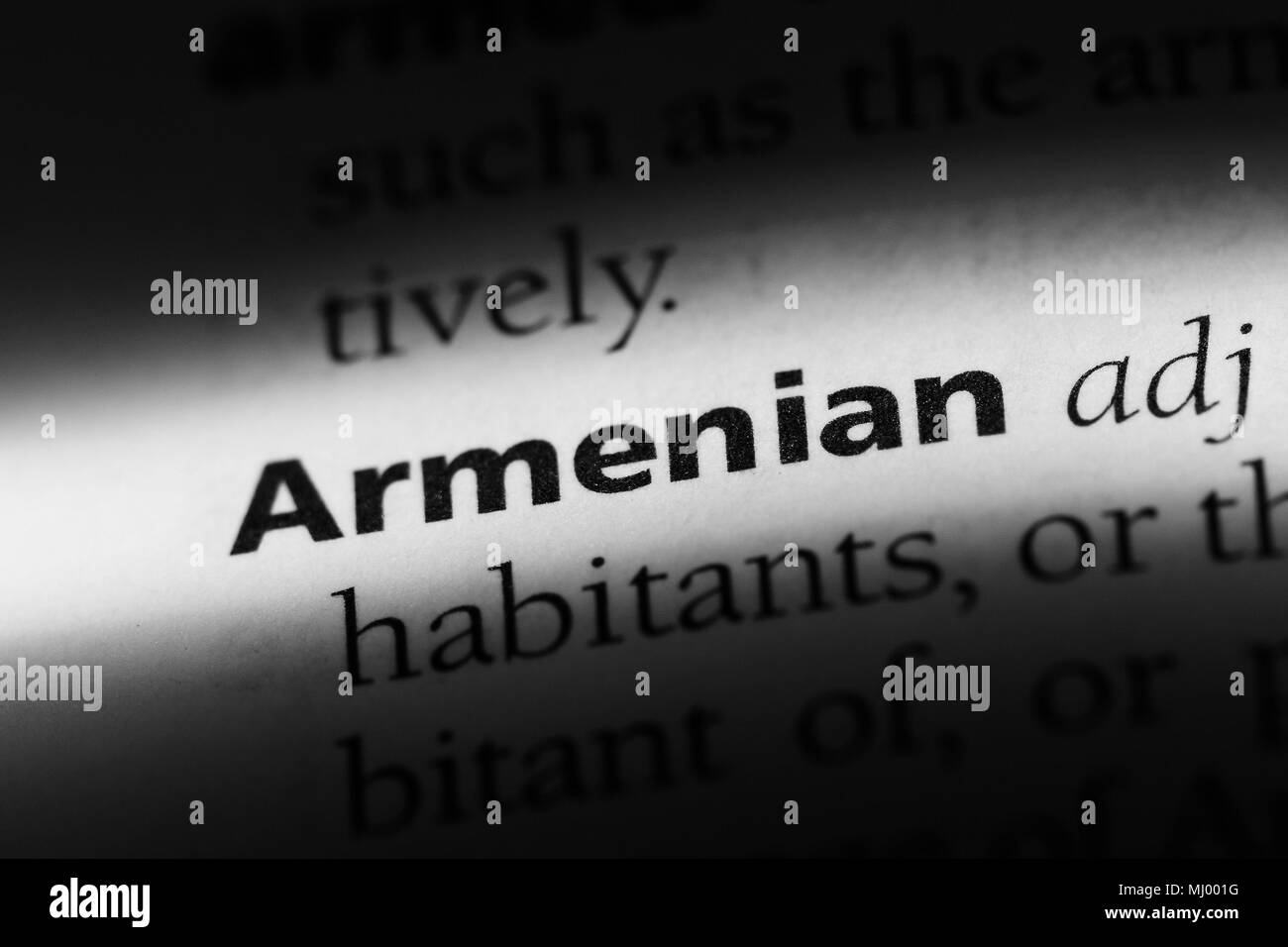 Armenian mot dans un dictionnaire. armenian concept. Banque D'Images