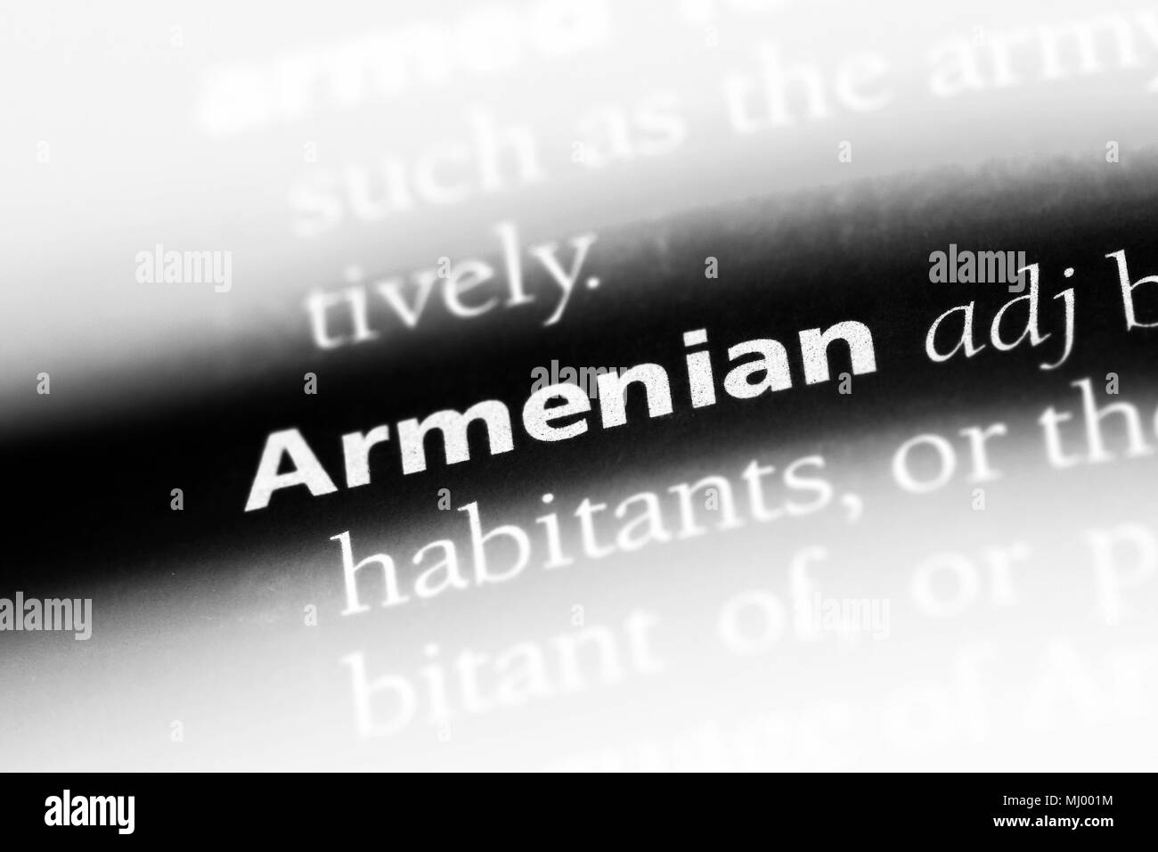 Armenian mot dans un dictionnaire. armenian concept. Banque D'Images