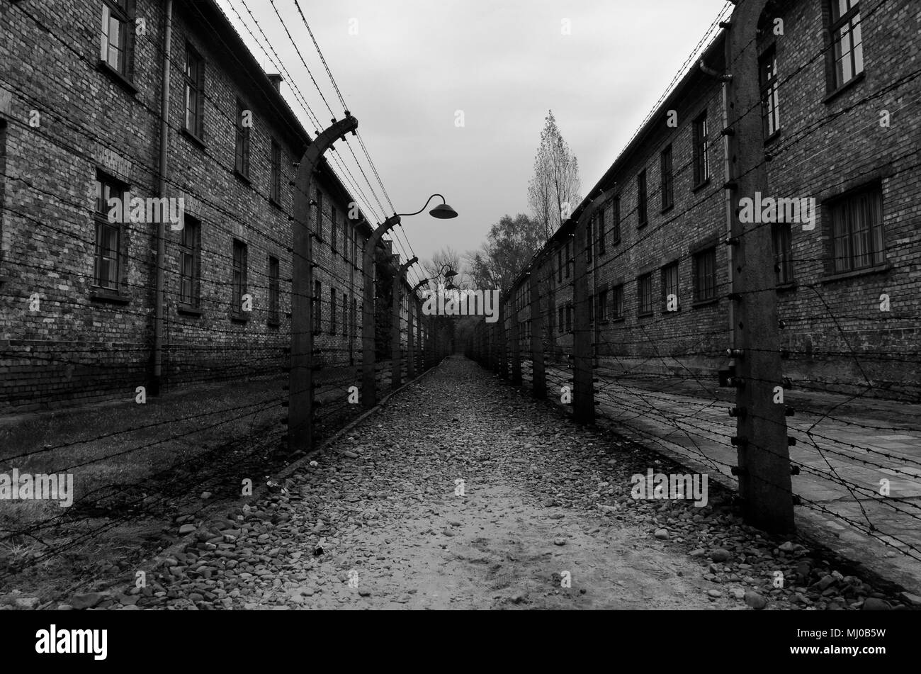 J'Auschwitz-Birkenau, camp de concentration Banque D'Images