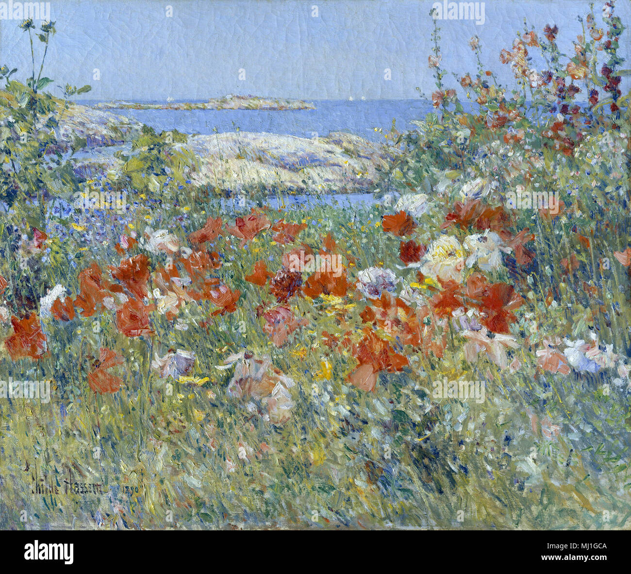 Celia Thaxter's Garden par Childe Hassam Banque D'Images