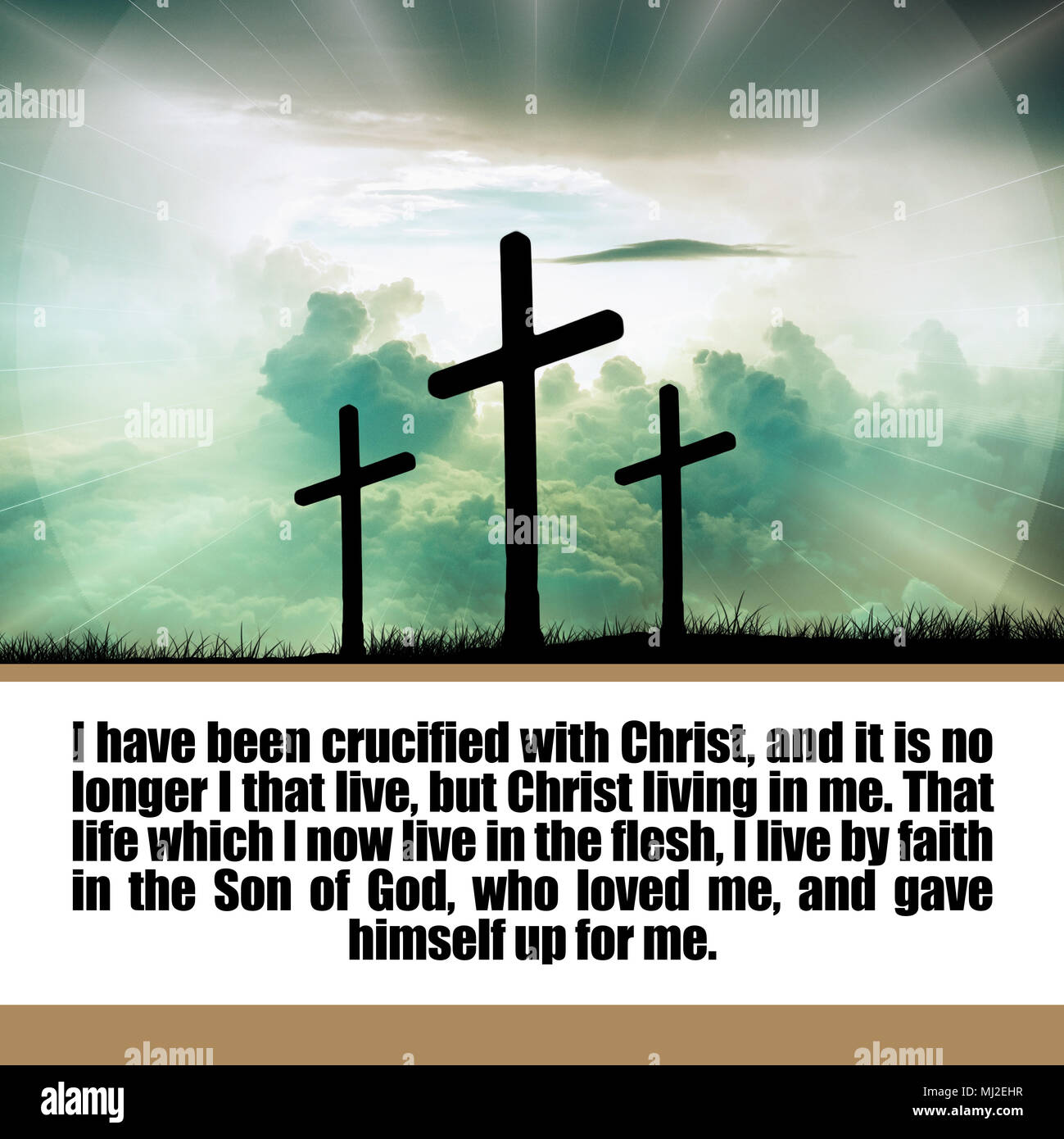 J'ai été crucifié avec Christ, et ce n'est plus moi qui vis, mais le Christ  qui vit en moi.. Galates 2:20 Photo Stock - Alamy