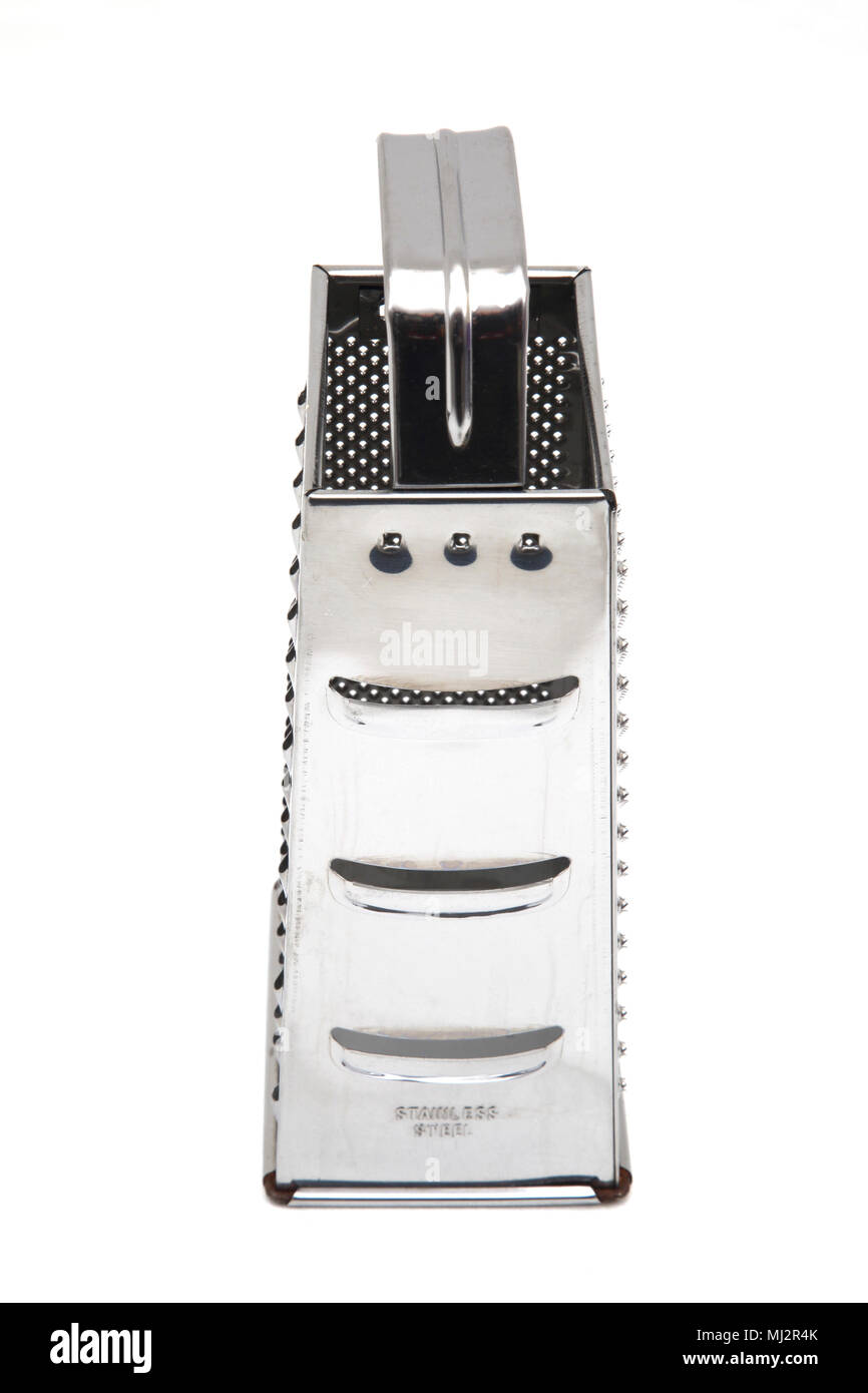 Râpe à fromage en acier inoxydable Banque D'Images