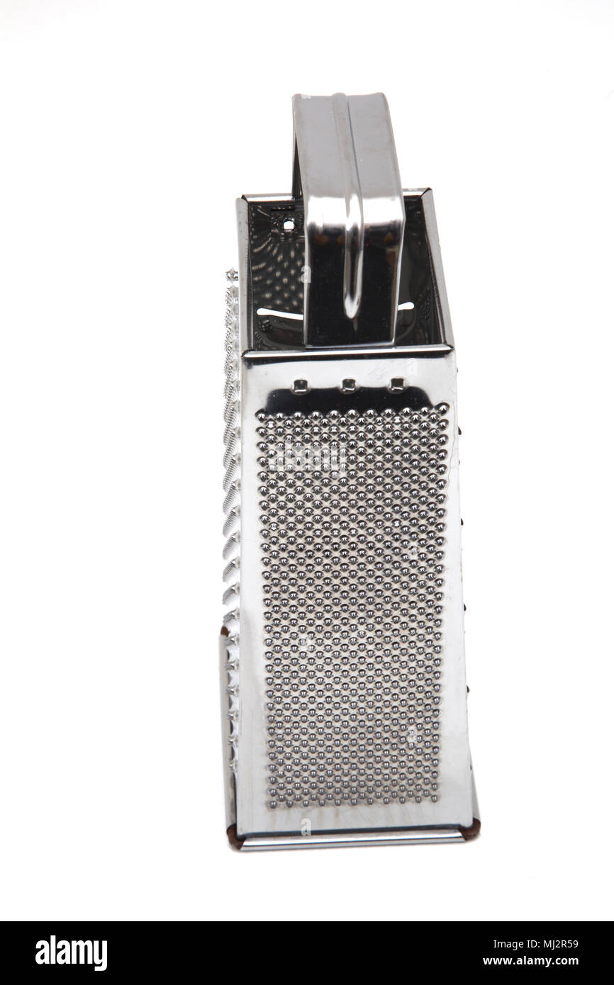 Râpe à fromage en acier inoxydable Banque D'Images