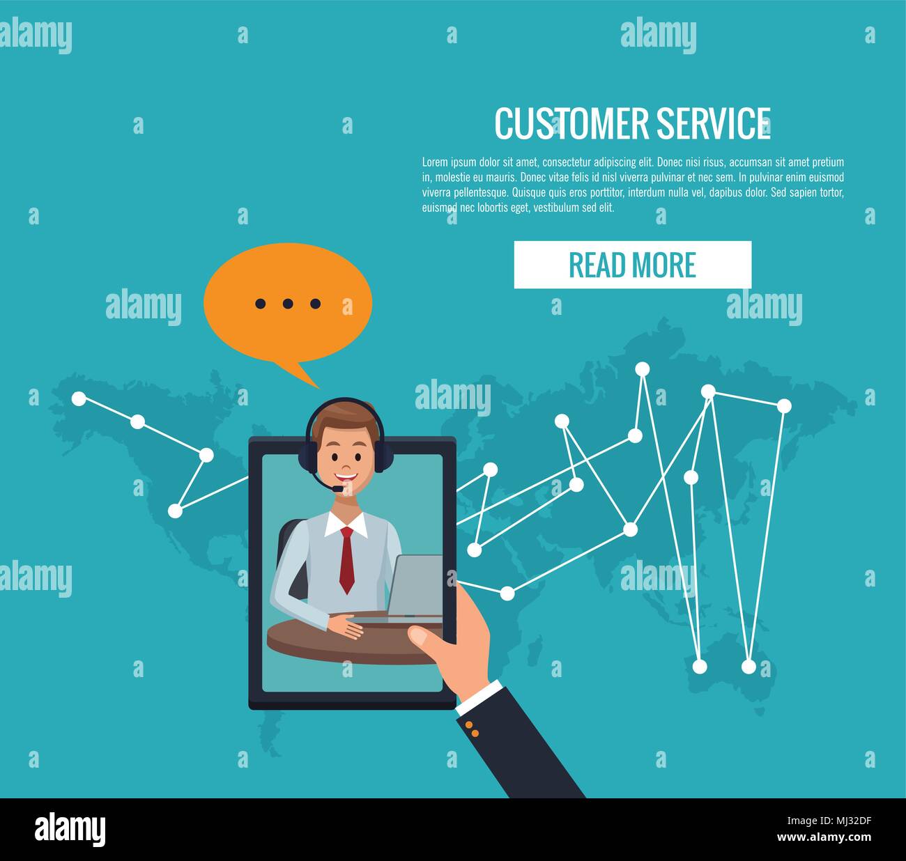 Service client banner Illustration de Vecteur