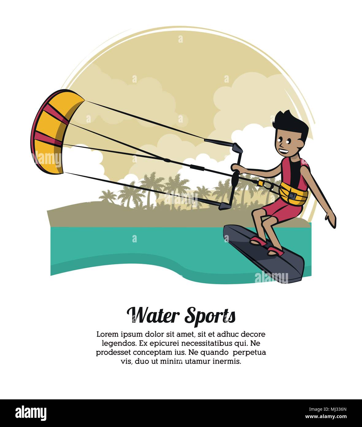 Bannière de sports nautiques Illustration de Vecteur