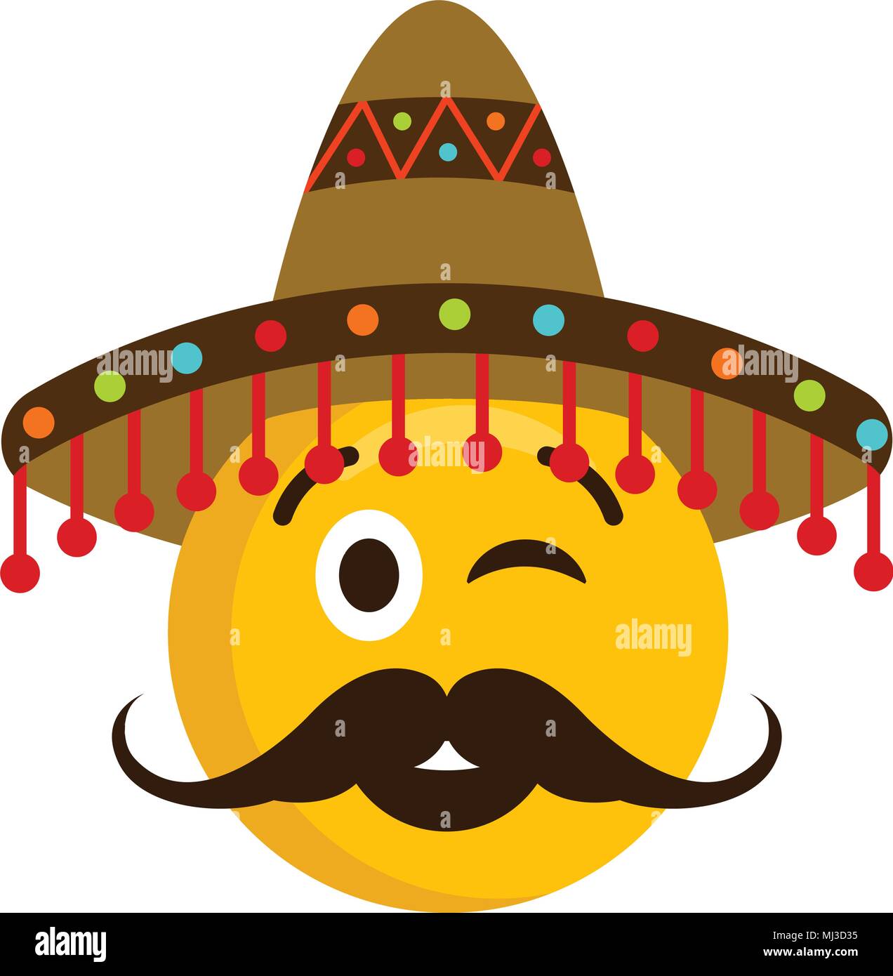 Heureux avec un emoji Mexican Hat Illustration de Vecteur