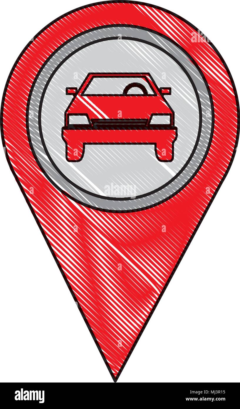 Transport de voiture GPS navigation location pointeur vecteur d'image dessin illustration Illustration de Vecteur
