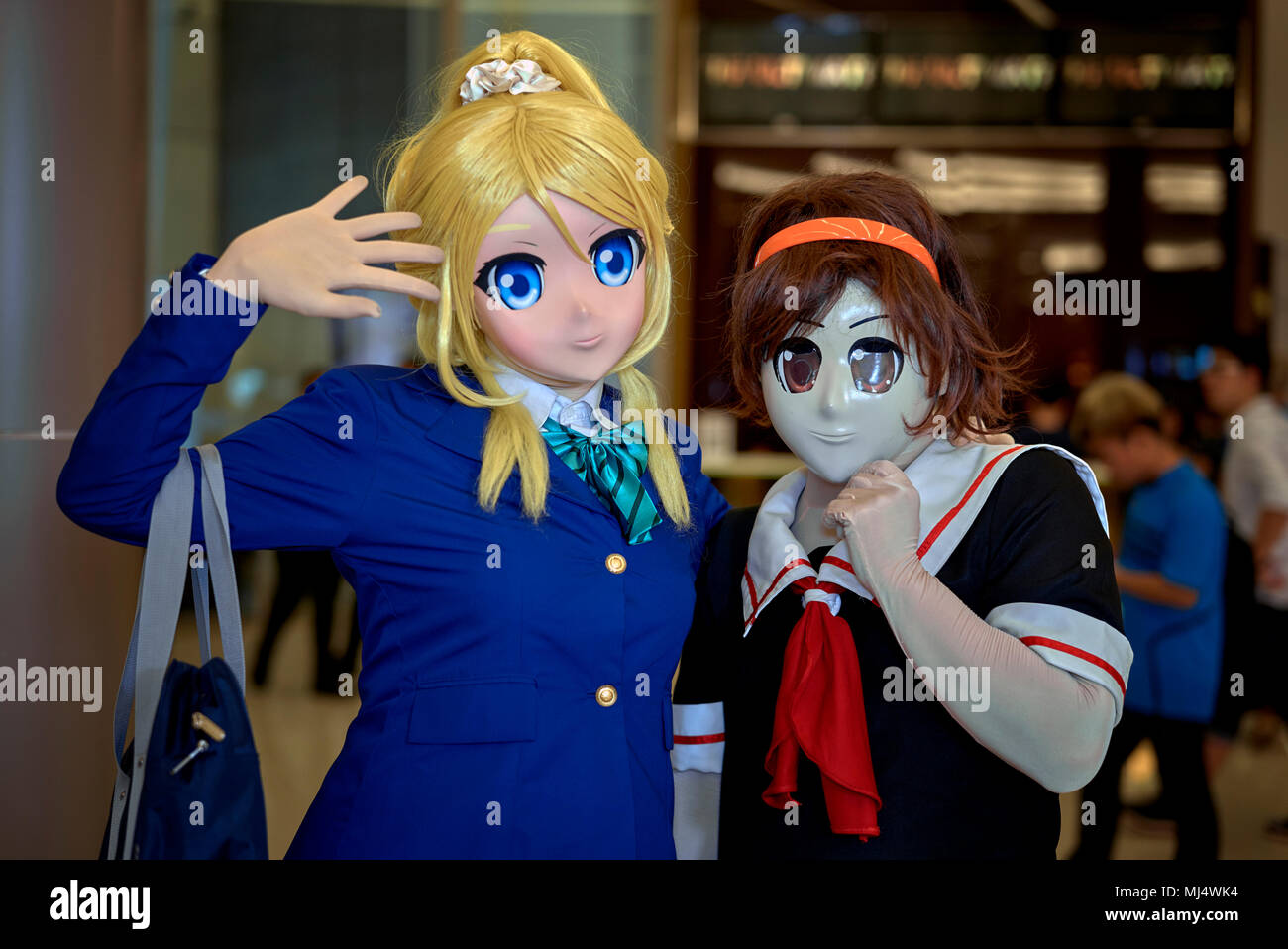 Comic Con Girls et Cosplay Girl costumes. Bangkok Thaïlande Asie du Sud-est. Masques de cosplay Banque D'Images