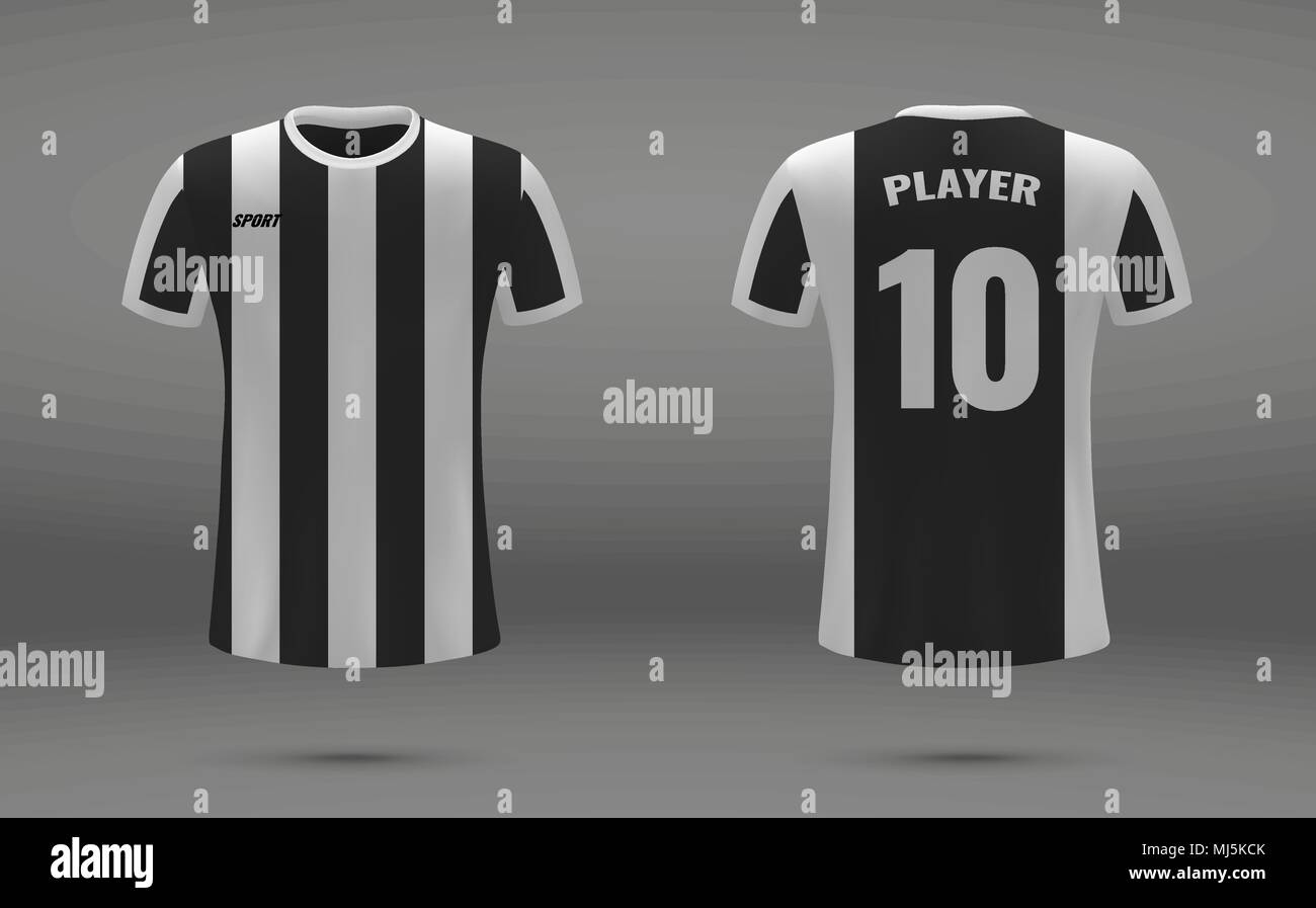 Maillot de football réaliste, t-shirt de la Juventus, de modèle uniforme  pour le football Image Vectorielle Stock - Alamy