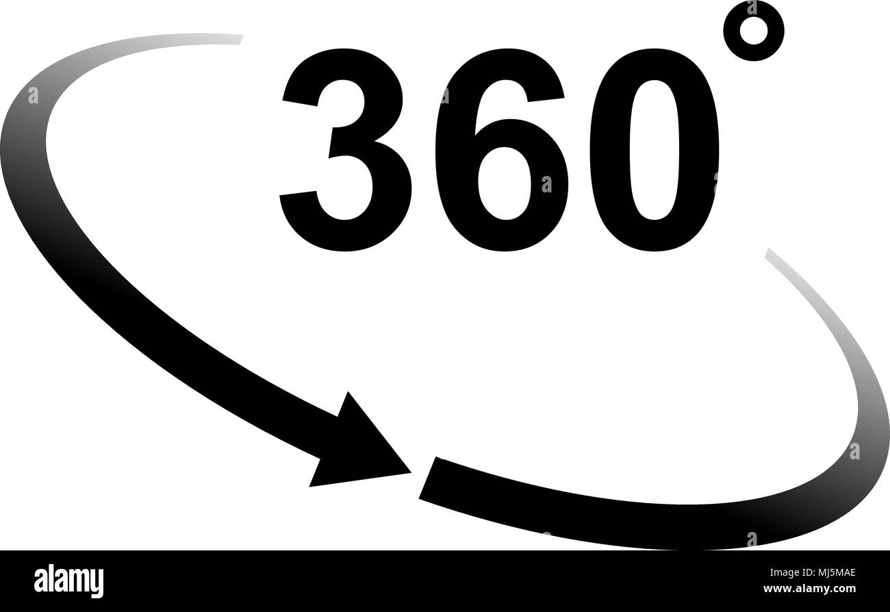 Rotation de 360 degrés l'icône vecteur Illustration de Vecteur