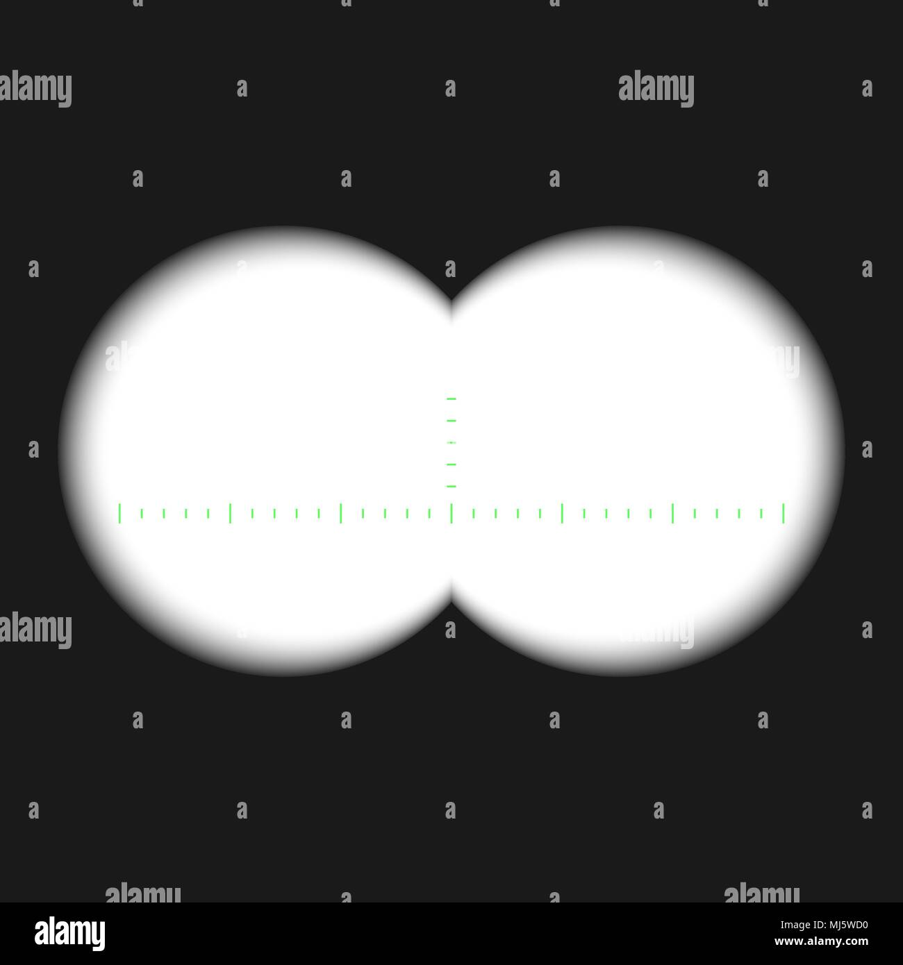 Vue binoculaire avec marques de jauge, isolé sur fond transparent. Portée de fusil modèle. Illustration de Vecteur