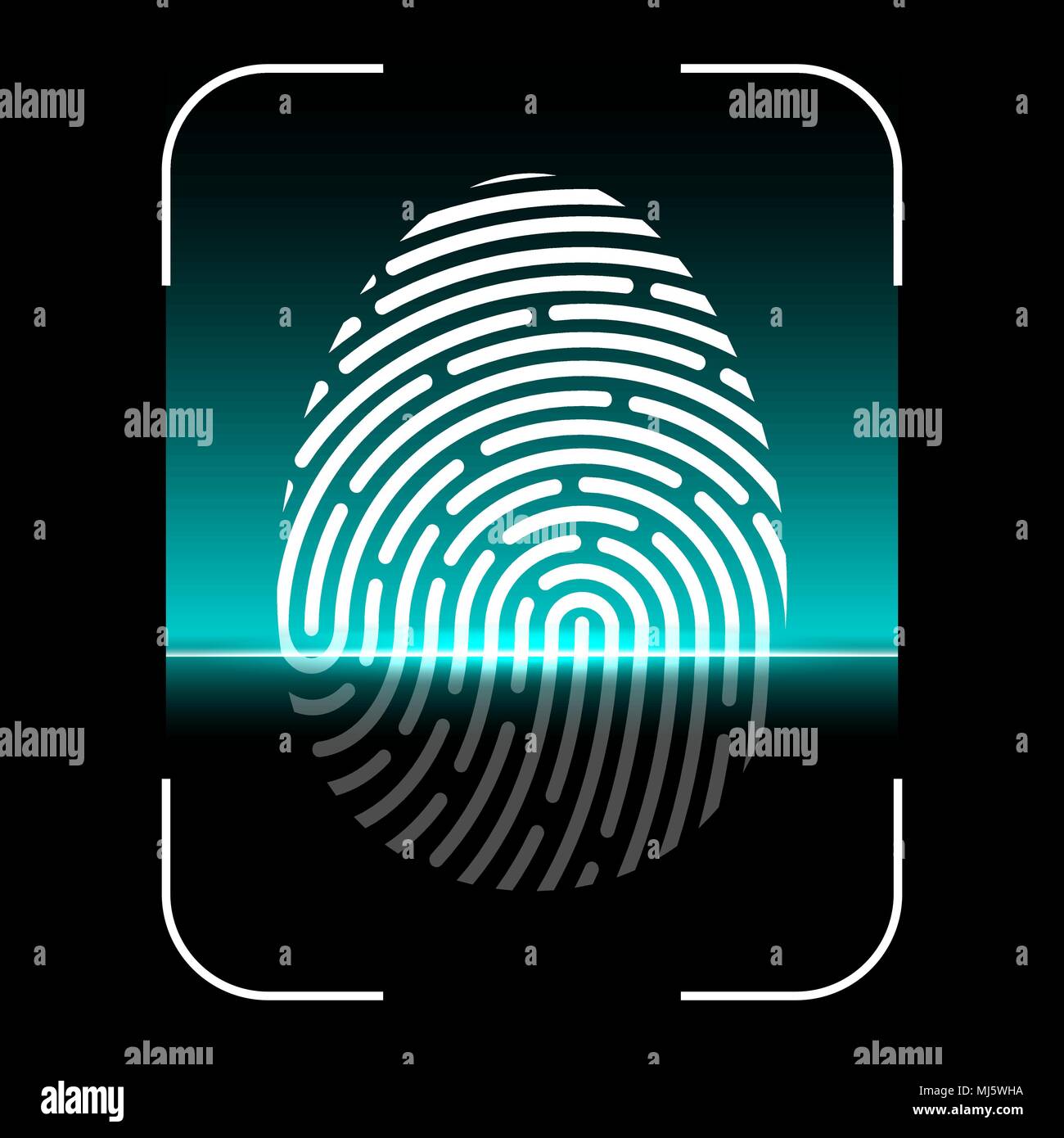 Analyse de l'empreinte biométrique, système d'identification Illustration de Vecteur