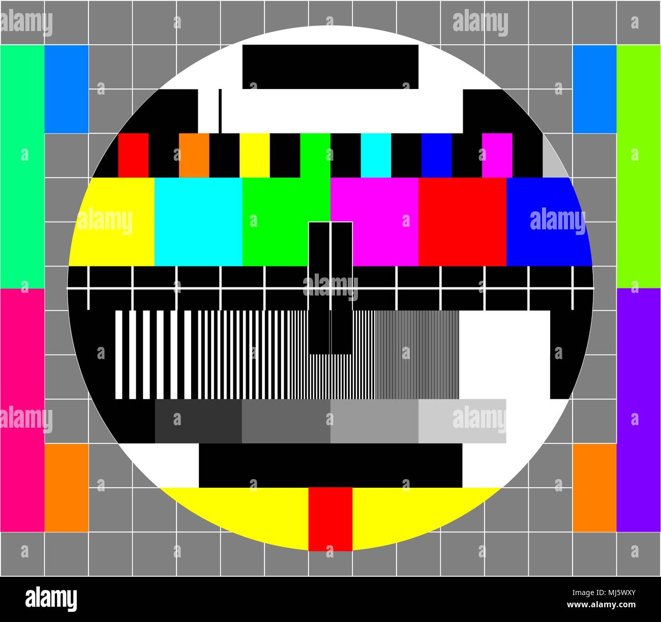 Carte de test de télévision ou d'un motif. Test de la résolution TV charts Illustration de Vecteur