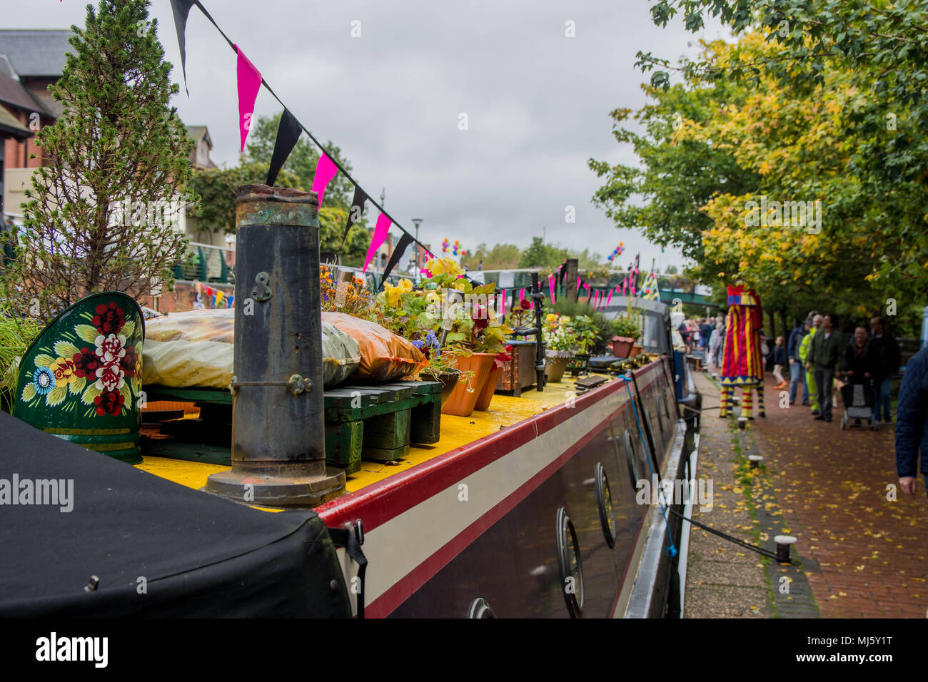 Bateau décoré de la fête du Canal à Banbury, 2017 Banque D'Images