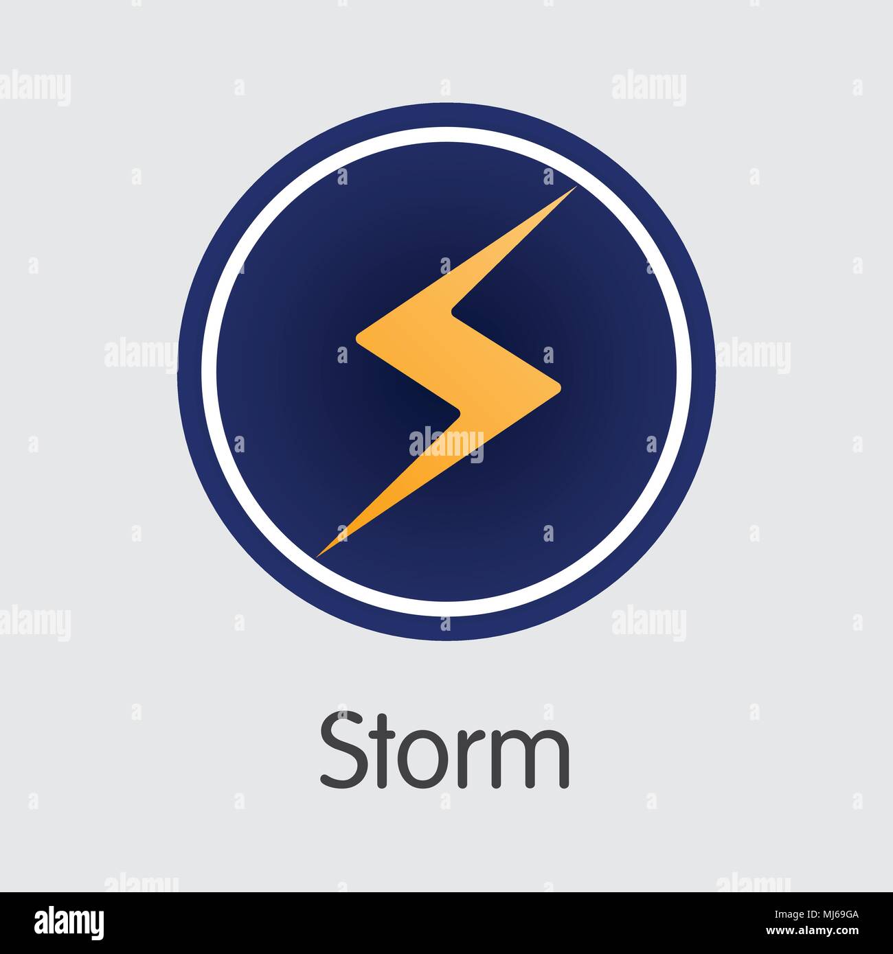 Crypto tempête Monnaie. Vector Illustration de pièce de tempête. Illustration de Vecteur