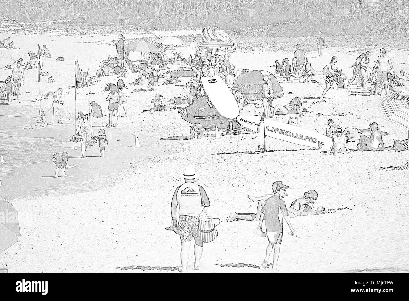 Des foules de gens avec sa plage de Mooloolaba dans le Queensland en Australie Banque D'Images