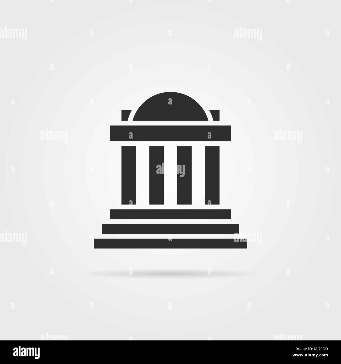 Colonnade grecque noir bâtiment avec ombre Illustration de Vecteur