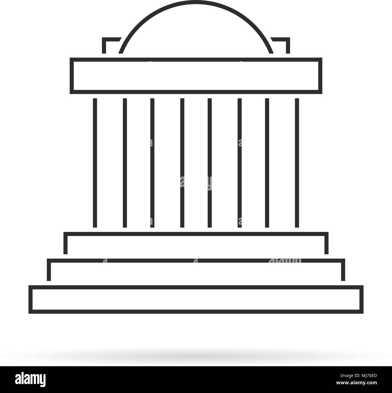 Ligne fine colonnade Grecque avec ombre Illustration de Vecteur