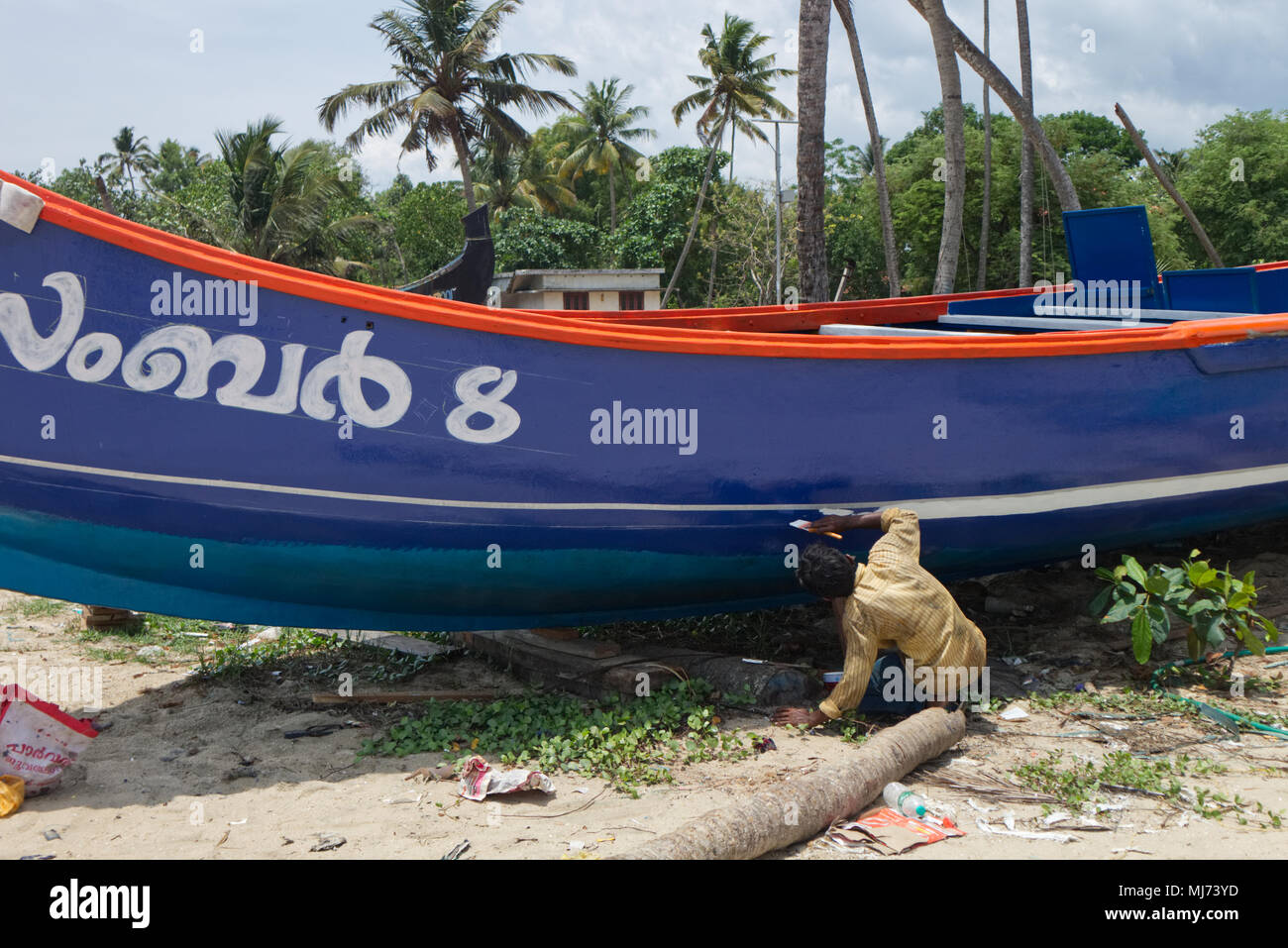 Kochi Cochin Kerala Inde 15 Avril 2018 Un Homme Est La