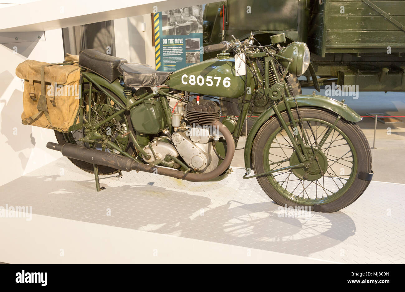 BSA M20 moto, REME museum, MOD Lyneham, Wiltshire, England, UK Banque D'Images