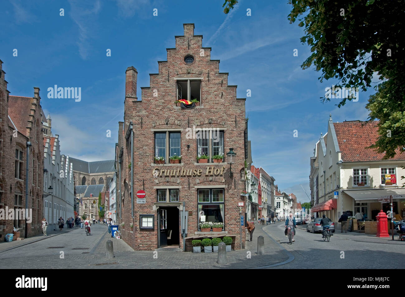 Gruuthuse Hof restaurant et salon de thé, ancienne cité médiévale typique des bâtiments, rues et place de Bruges Unesco world heritage site, Belgique Photo © Fab Banque D'Images